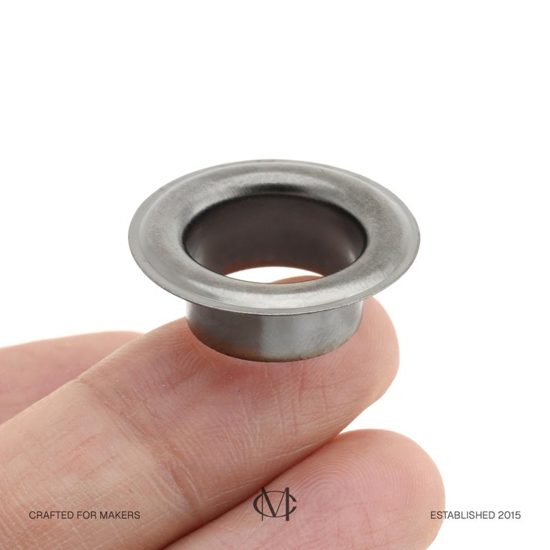 CRAFTMEMORE 1/4" Hole Size Metal Grommets Eyelets with Washers for Bead Cores, Clothes, Leather, Canvas (Gunmetal Black, 100 Pack) - Image 3
